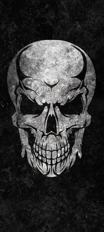 Grungy Skull Wallpaper with Dark, Textured Background