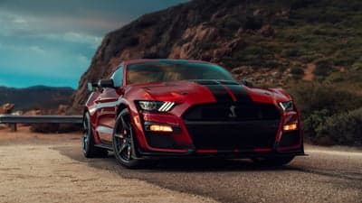 Red Shelby GT500 Mustang Muscle Car Desktop Wallpaper
