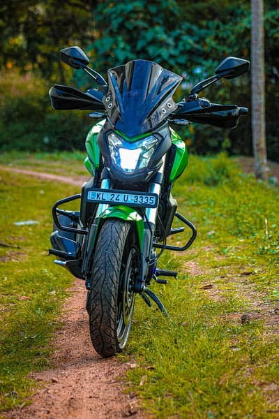 Rugged Green Sportbike Front View Phone Wallpaper