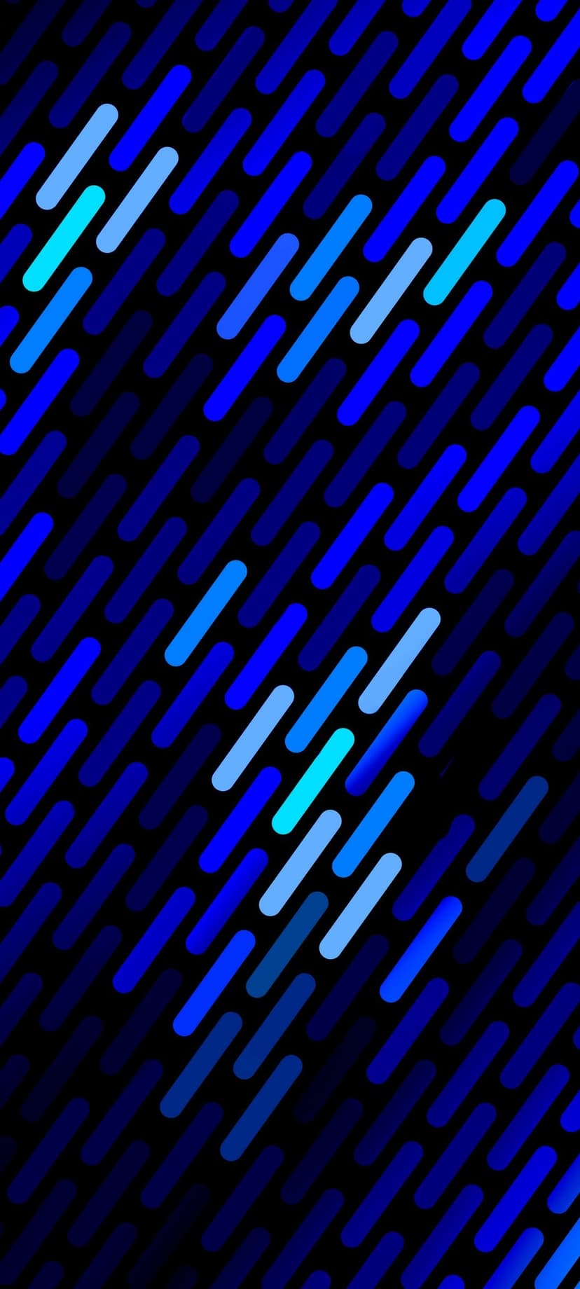 Rounded electric blue diagonal lines glow against a solid black background with a sense of motion and speed.