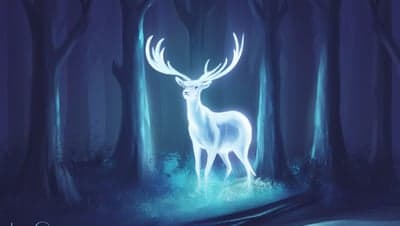 Luminous Guardian Stag Enchanted Forest Phone Wallpaper