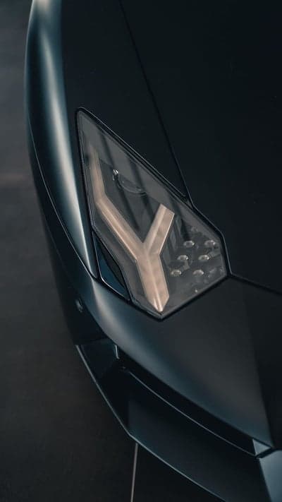 Matte Black Lamborghini LED Headlight Phone Background