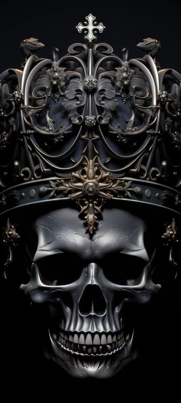 Gothic Skull Crown Dark Fantasy Macabre Art