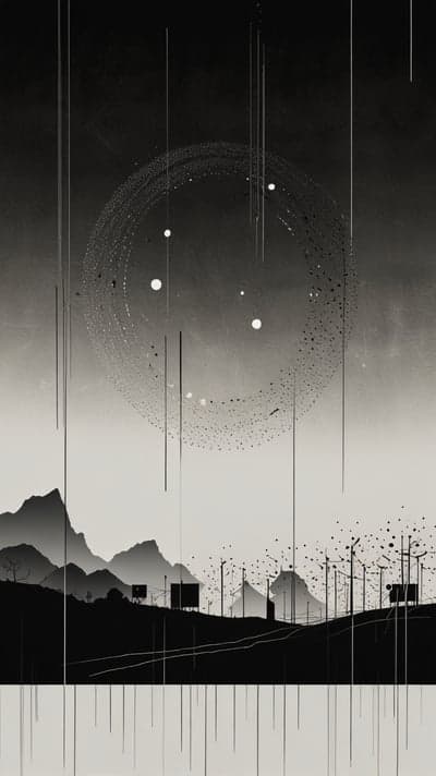 Zen Abstract Mountains with Celestial Halo Phone Backdrop