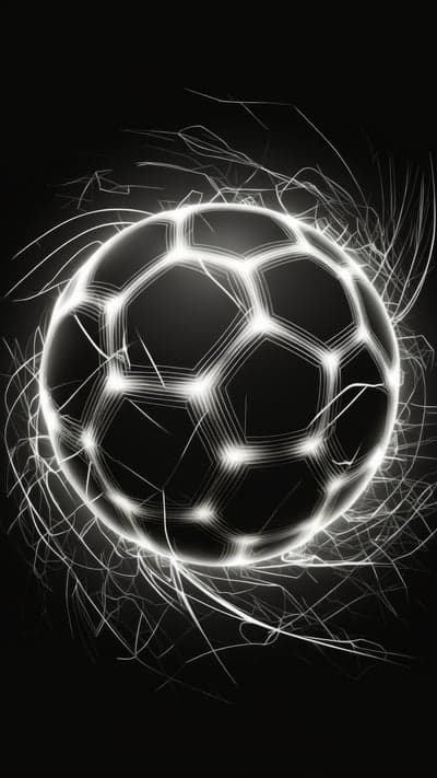 Radiant Electric Soccer Ball Dynamic Tablet Wallpaper
