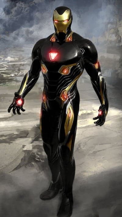 Iron Man Stealth Black and Gold Suit Mobile Wallpaper HD