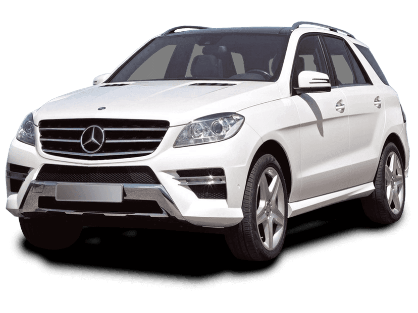 Mercedes compact car illustration with red heart decals on the door panel shown from a side profile view.