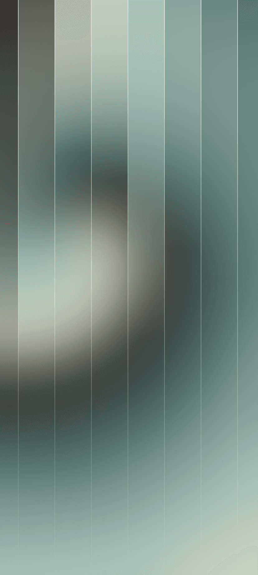 Vertical stripes with soft edges transition through muted shades of slate blue, moss green, and cool charcoal grey.