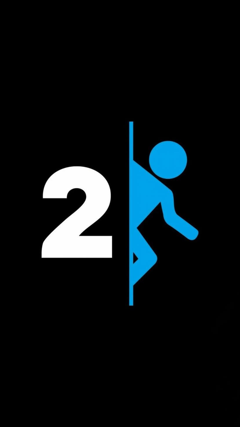 White number two and blue silhouette figure stepping through a portal on a solid black background.