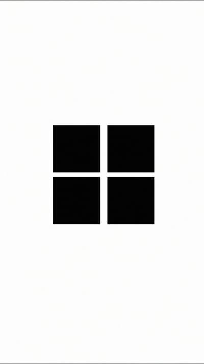 Microsoft Windows Logo Minimalist Black and White
