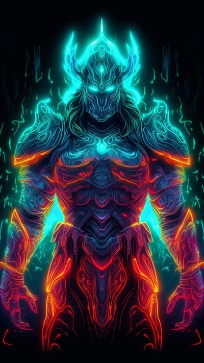 Neon Warrior Digital Art