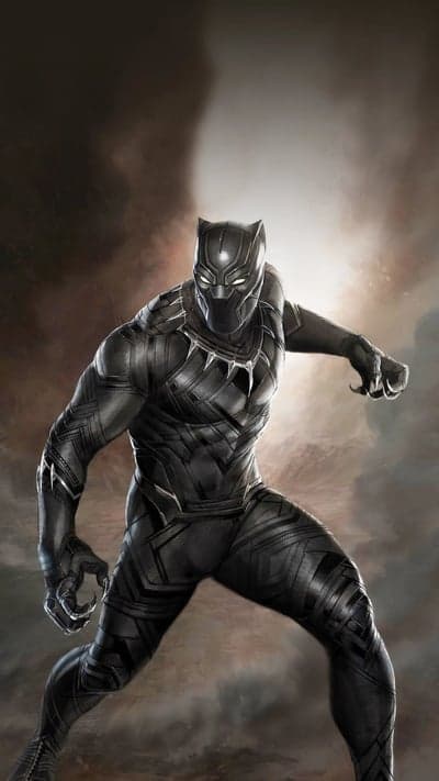 Black Panther Warrior Stormy Sky Mobile Wallpaper