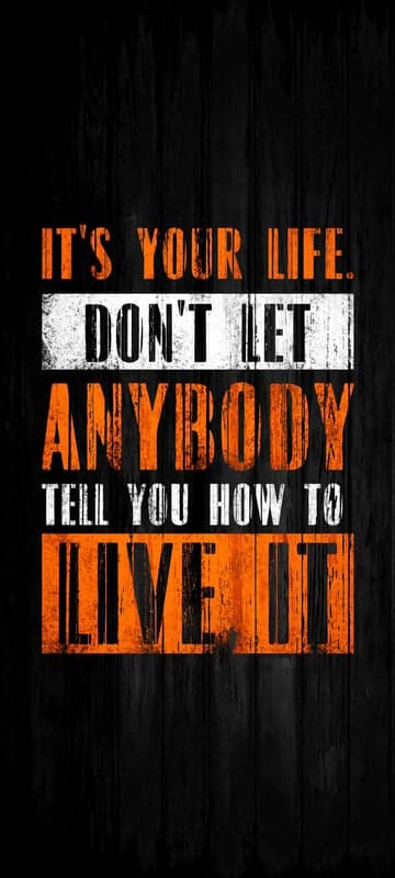 It's Your Life motivational quote on dark wood background