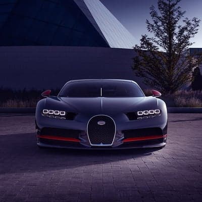 Luxury Bugatti Chiron Hypercar Dusk Portrait Wallpaper