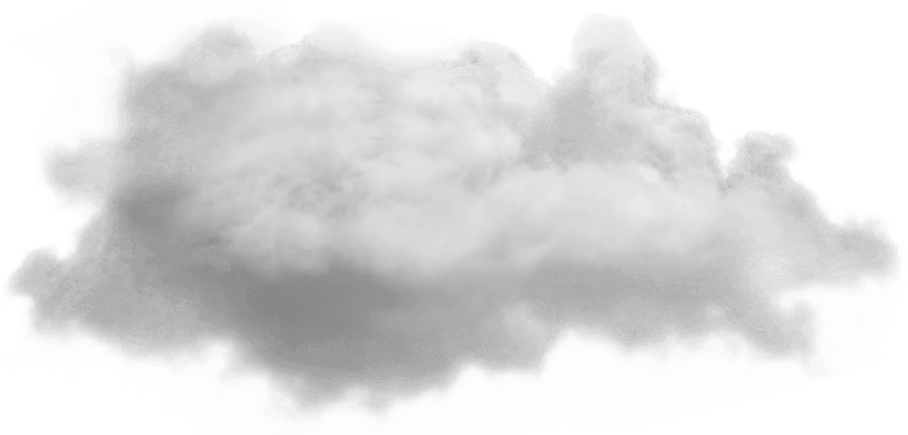 Nimbus storm cloud with smoky edges and a monochrome textured finish set against a transparent background.