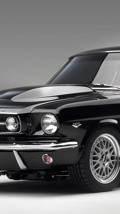 Classic Black Ford Mustang GT Front View