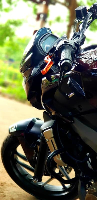 Modern Black and Maroon Motorbike Cockpit Phone Background