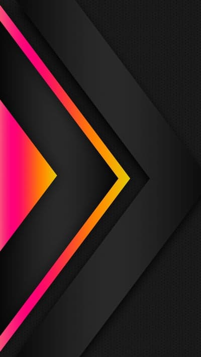 Abstract Black Geometric Background with Neon Pink and Orange Accents