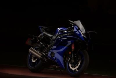 Glossy Blue Yamaha R6 Sport Motorcycle Phone Background