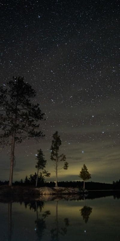 Lake Under Starlight - A Night's Reflection
