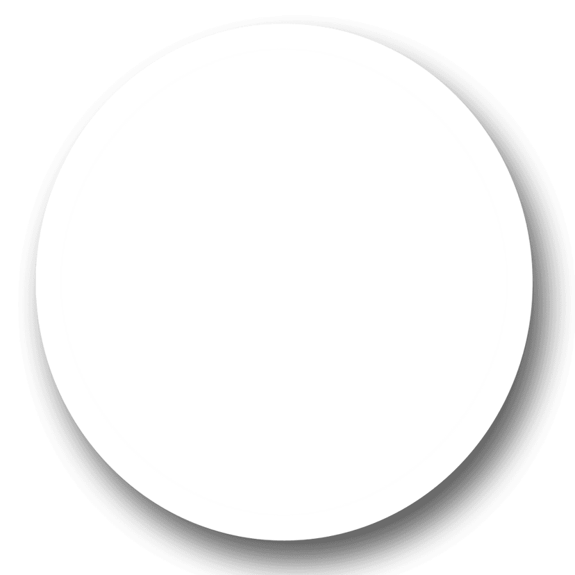 Circular gold frame with a black and white interior features a polished metallic border on a transparent background.