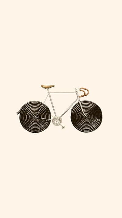 Vintage Bicycle Illustration with Swirl Wheels