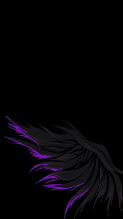 Dark Angel Wings with Violet Accents Gothic Phone Wallpaper