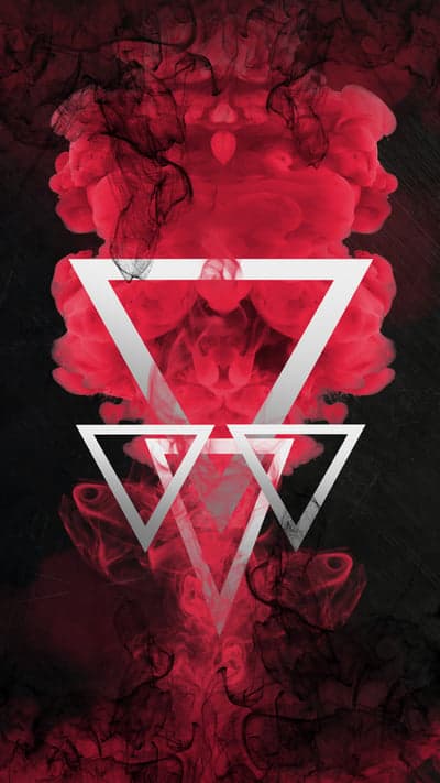 Abstract Red Smoke and Triangles Digital Art