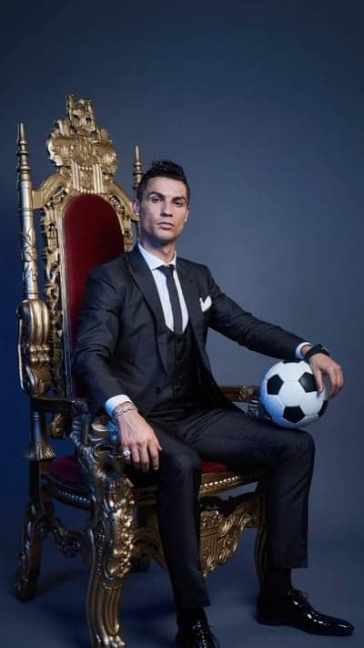 Cristiano Ronaldo King of Football Throne Mobile Wallpaper
