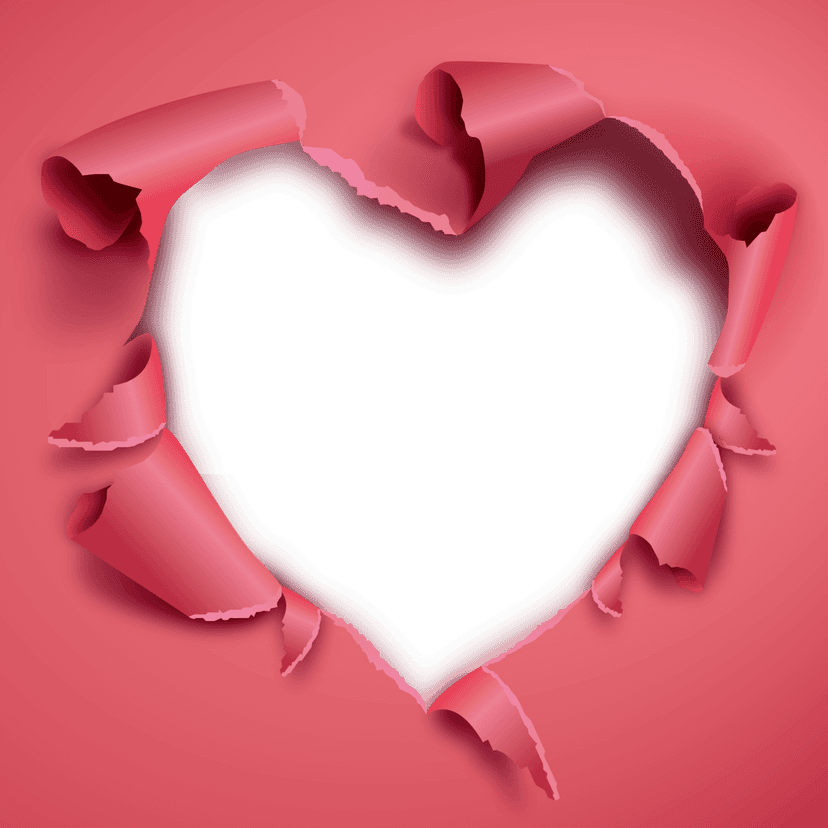 Red heart illustration with smooth edges and vibrant color set against a transparent background for design.