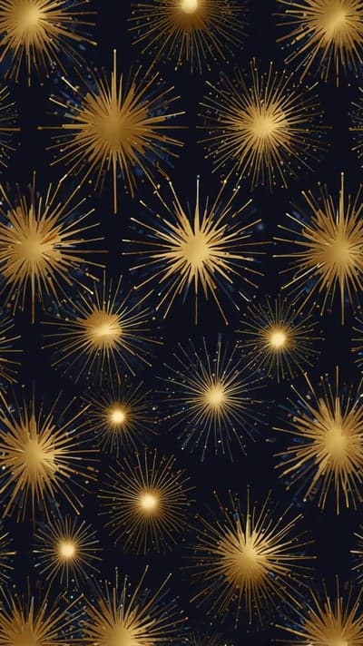 Sparkling Golden Sunburst Navy Pattern Mobile Background
