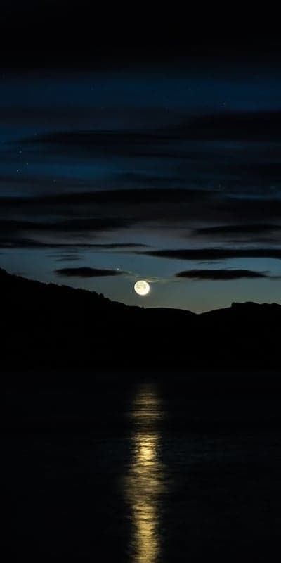 Moonlit Waters - A Nighttime Reflection on the Lake