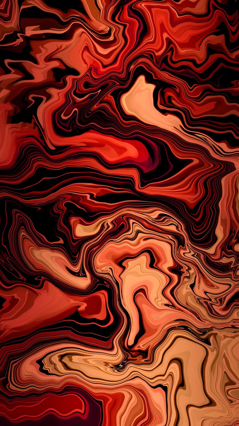Swirling crimson and black liquid patterns intertwine to form a high-contrast marble texture with deep shadows.