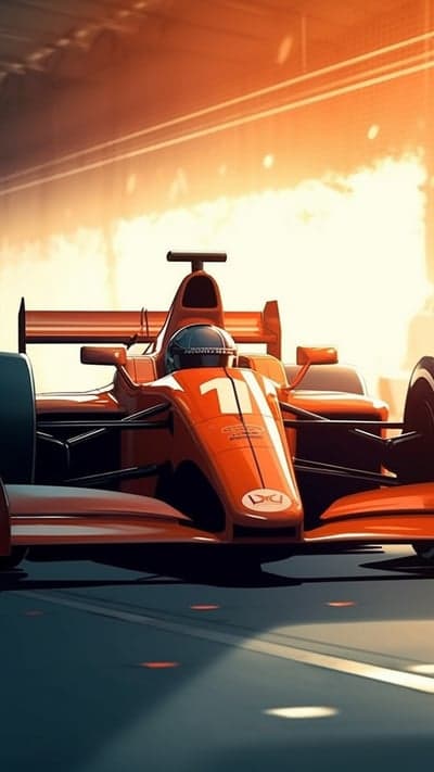 Orange Formula 1 Race Car with Number 11