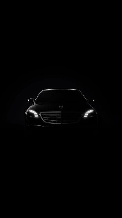 Mercedes-Benz Car in Dramatic Black and White Lighting