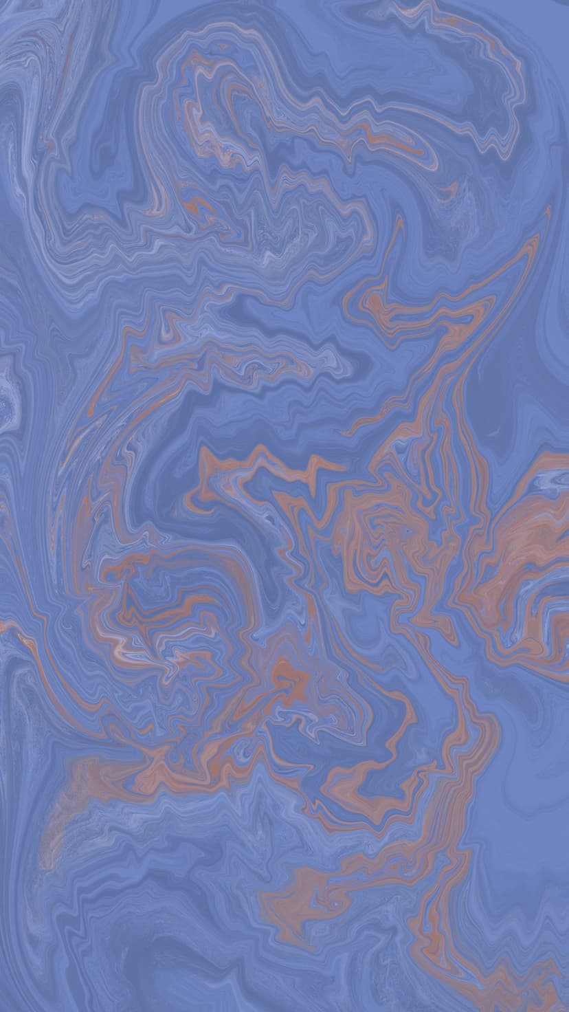 Indigo blue fluid swirls intertwined with shimmering copper metallic veins in a polished marble texture pattern.