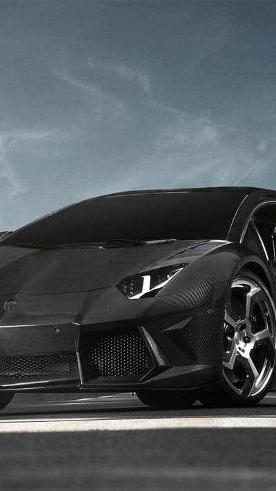 Dark Carbon Fiber Lamborghini Aventador Mobile Wallpaper
