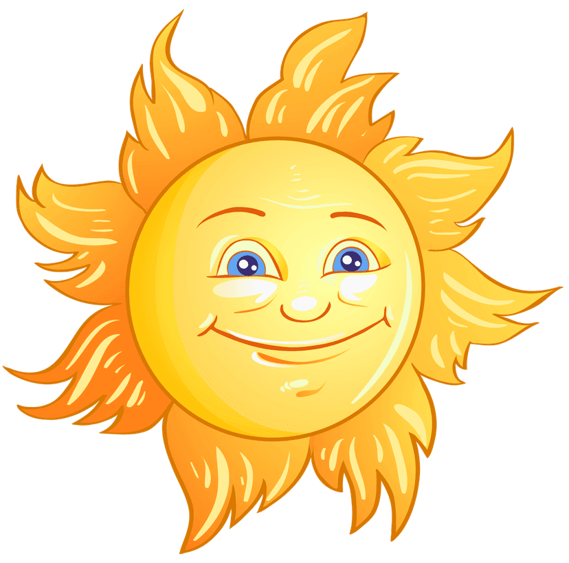 Sun PNG graphic featuring a bright yellow circle with sharp symmetrical rays against a transparent background.