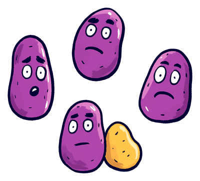 Cartoon Potatoes,Purple  Beans,Expression,Faces,Emotion,Cartoon,Purple,Character