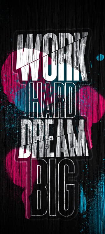 Motivational "Work Hard Dream Big" Graffiti Art Poster