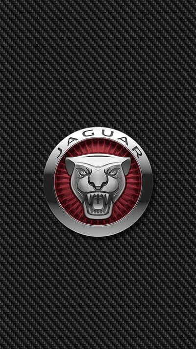 Jaguar Leaping Cat Logo Carbon Fiber Phone Background