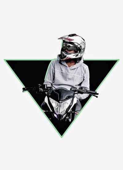 Neon Green Triangle Motorcyclist Mobile Wallpaper Background