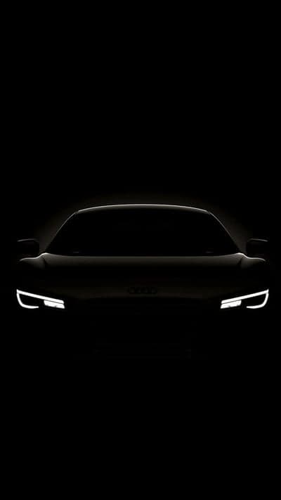 Stealth Black Audi R8 LED Headlights Phone Background