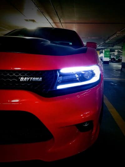 Red Dodge Charger Daytona LED Headlights Phone Wallpaper