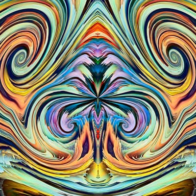 Abstract Swirling Colors Symmetrical Design