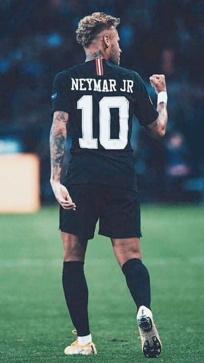 Neymar Jr. Celebrates Goal in Black PSG Jersey