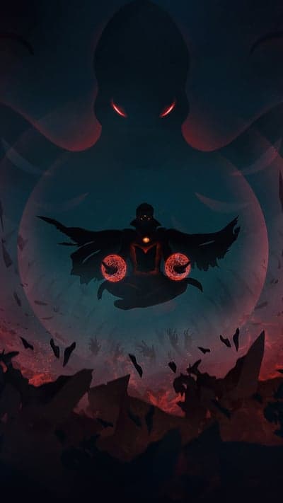 Mysterious sorcerer conjures cosmic power with glowing orbs