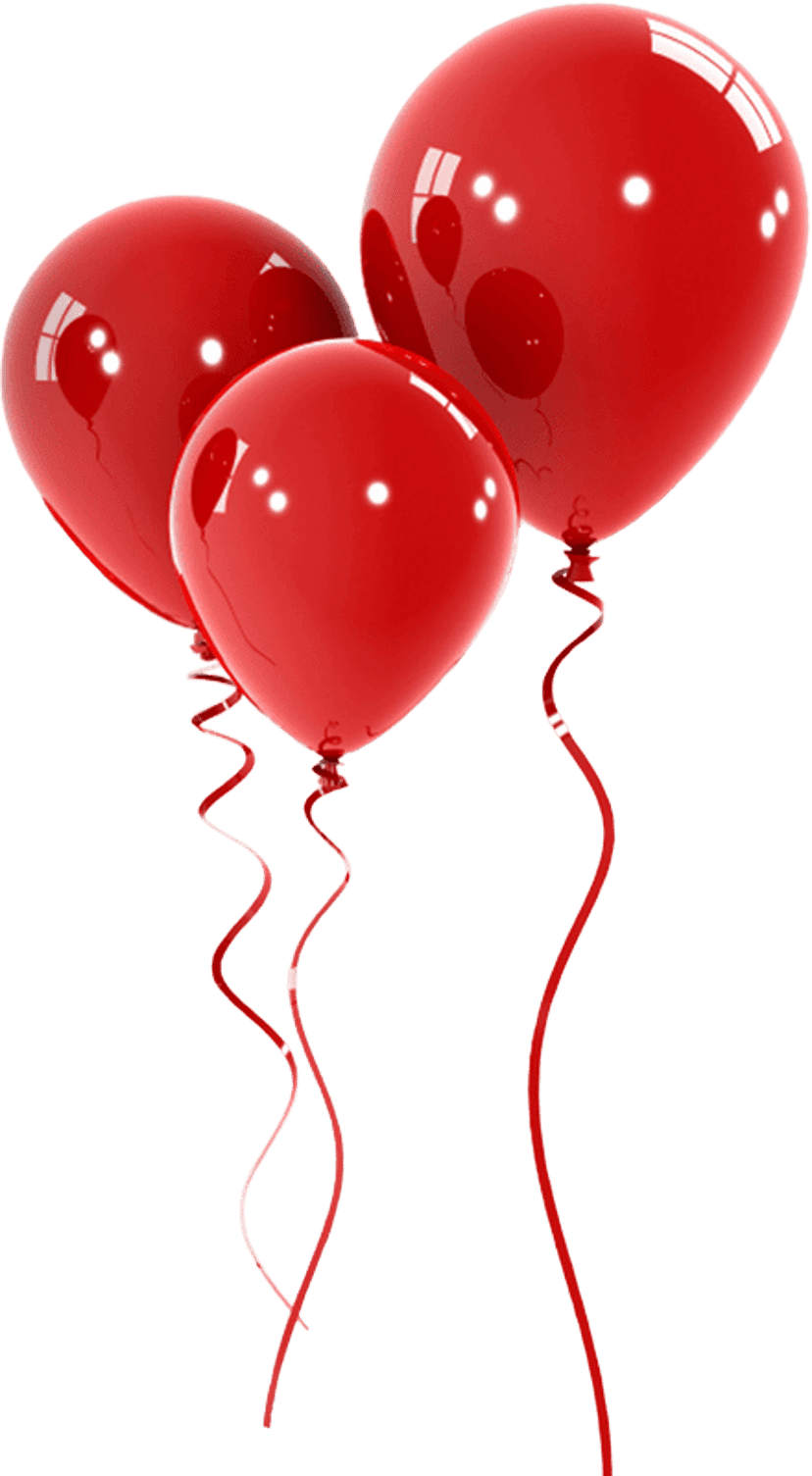 Red heart balloon floating vertically features a glossy latex surface and realistic studio lighting effects.