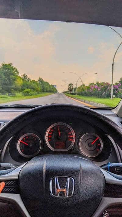 Scenic Highway Drive Car Dashboard Phone Background