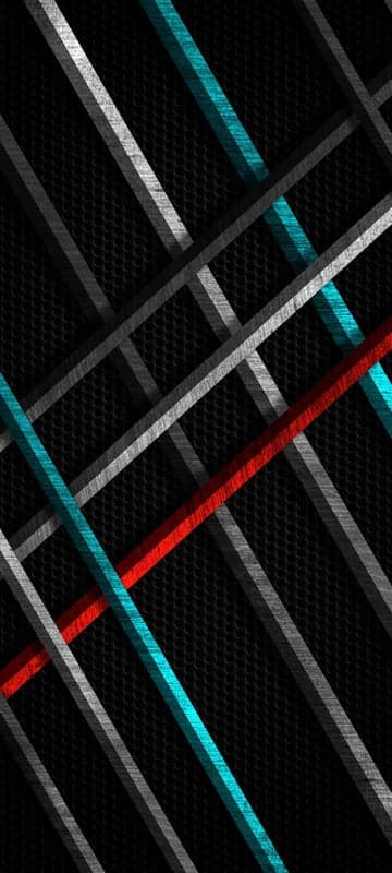 Abstract Geometric Stripes Wallpaper with Red and Blue Accents